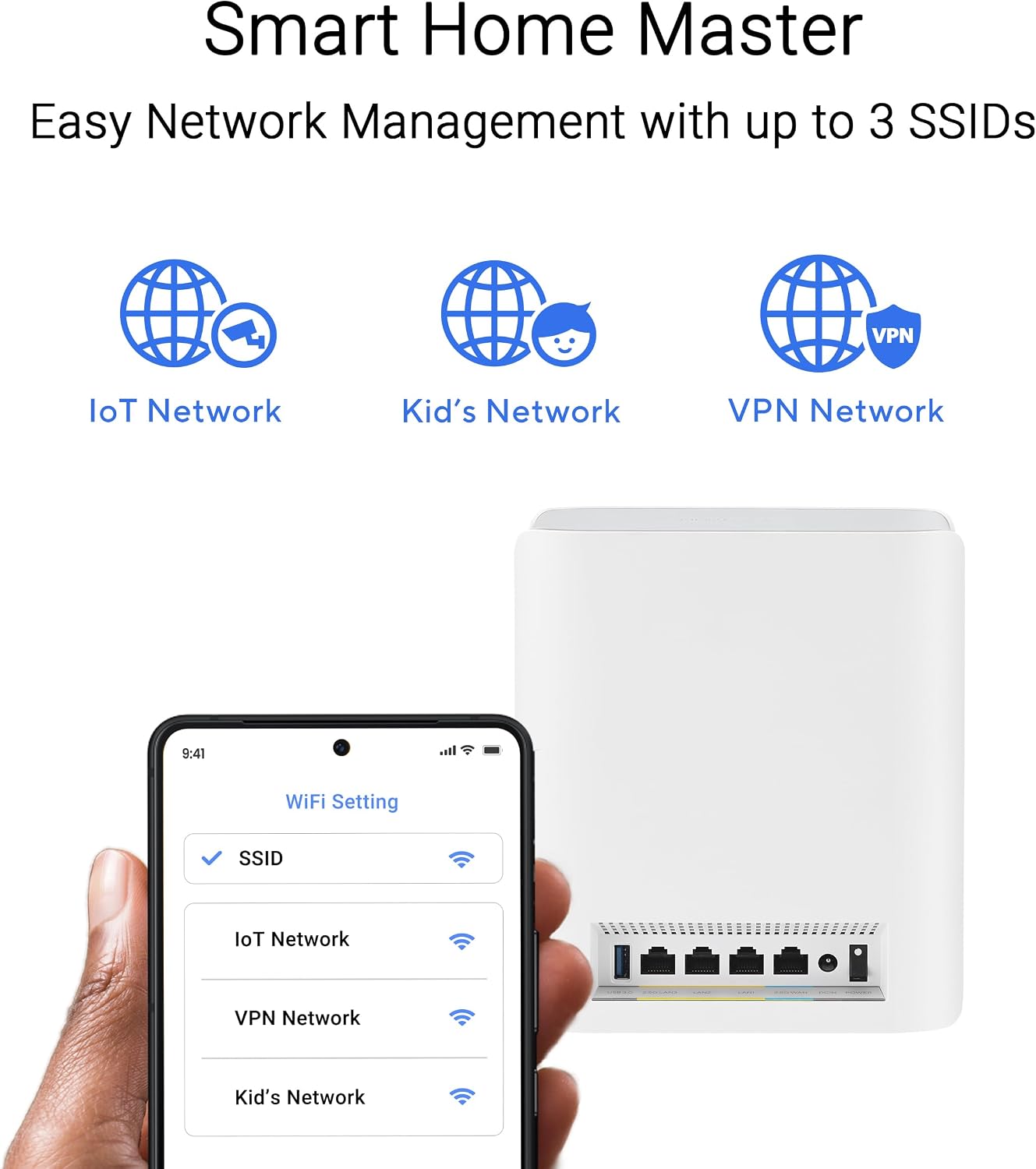 ASUS ZenWiFi BT8 Tri-Band WiFi 7 Mesh, 14 Gbps, 3000 sq.ft. (1pk), Dual 2.5G Ports, Security and Parental Controls Included, Smart Home Master SSIDs, 4G & 5G Mobile Tethering