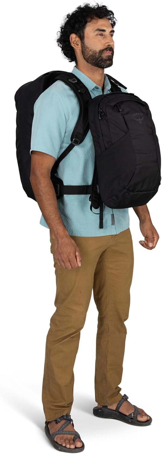 Osprey Farpoint 55L Men's Travel Backpack - Carry On Bag with Personal Item Sized Detachable Daypack, Black