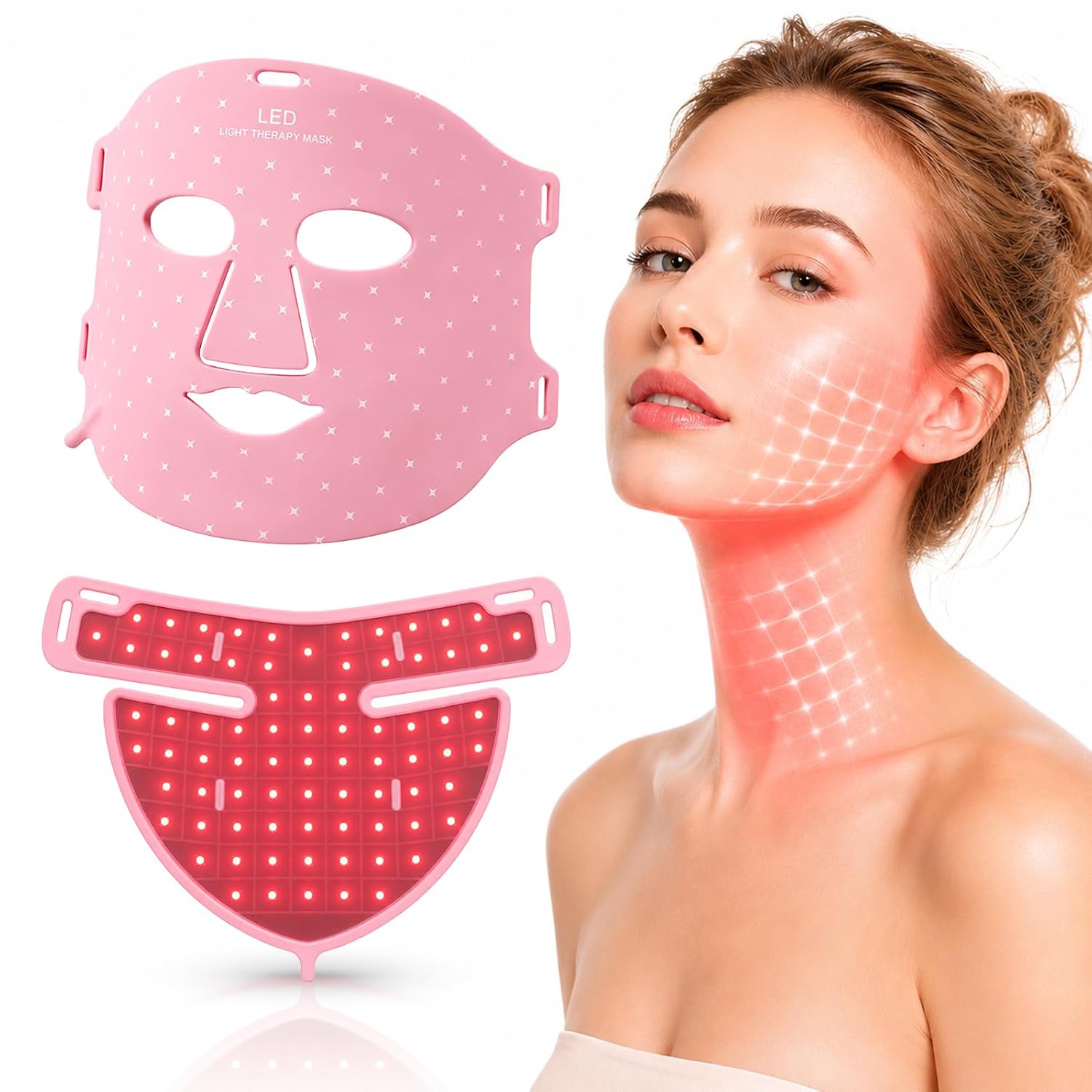 Avorla Beauty LED Light Mask -infrared light therapy red light therapy led facial light Photons Facial Skin Care Wrinkle reduce anti-acne facial light acne treatment beauty device