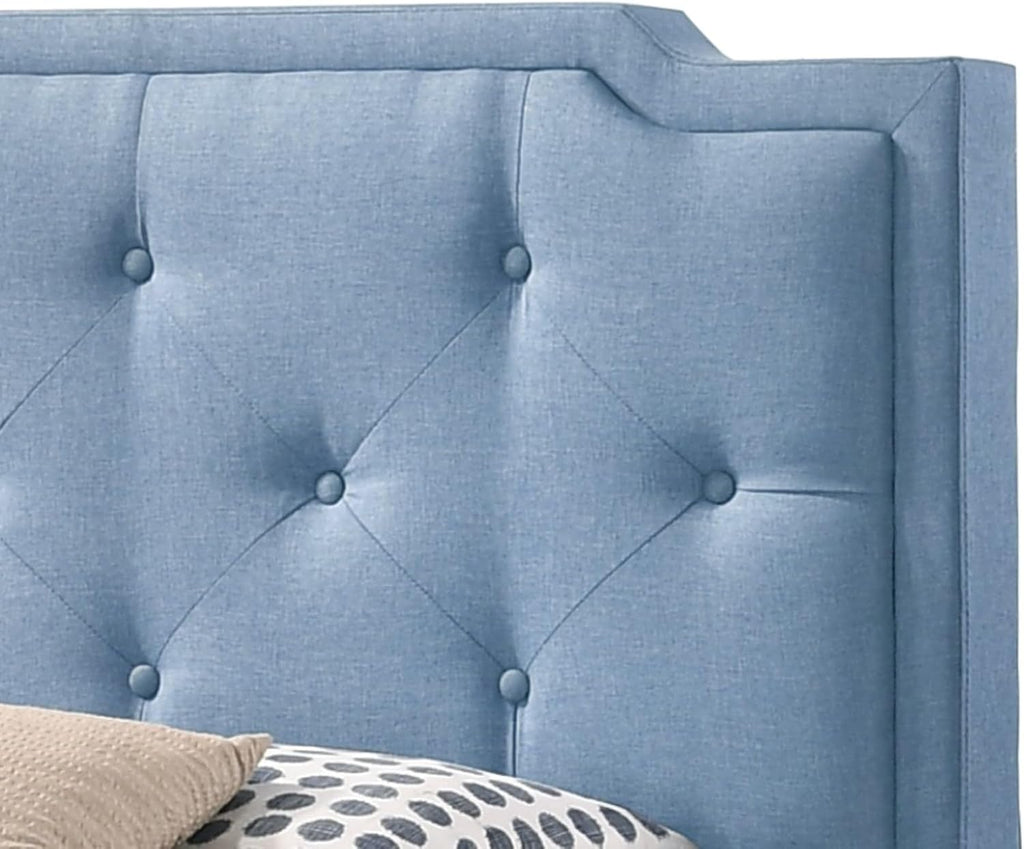 Glory Furniture Deb Fabric Upholstered Twin Bed in Blue