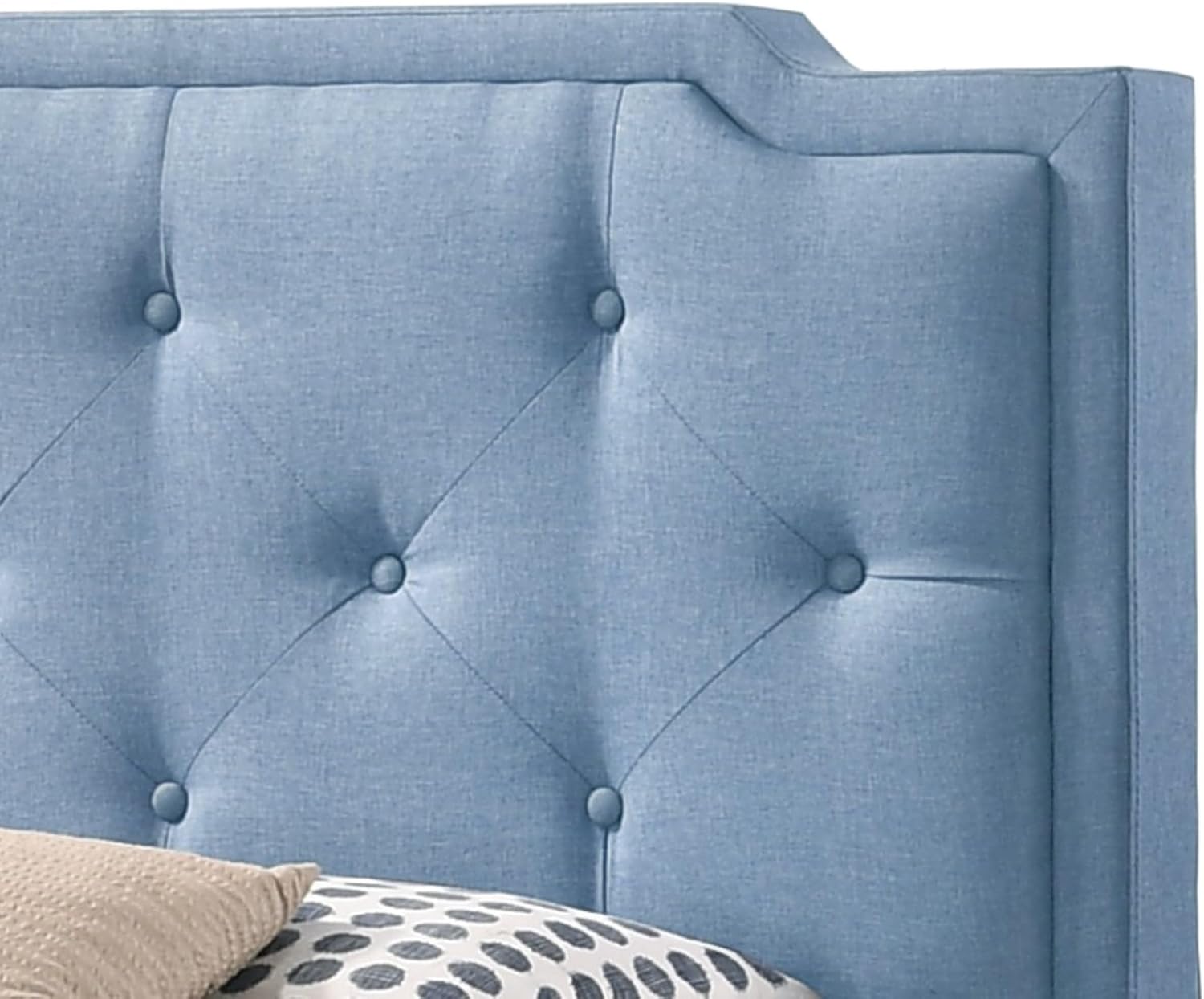 Glory Furniture Deb Fabric Upholstered Twin Bed in Blue