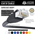 InstallerParts Ethernet Cable CAT8 Cable (50 Pack) 0.5 FT - Black - Professional Series - 40Gigabit/Sec Network/High Speed Internet Cable for Router, Modem,Gaming/2000 MHZ, 24AWG