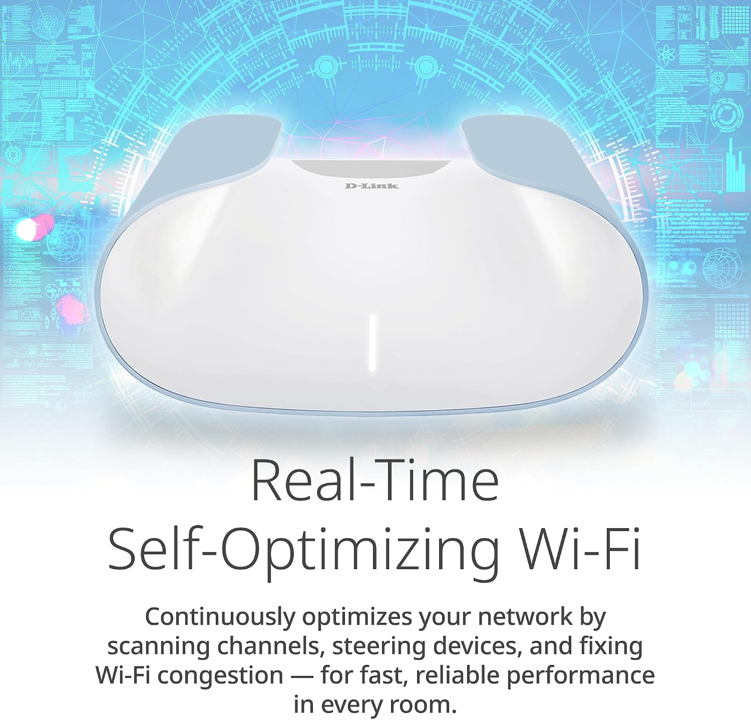 D-Link M60 AX6000 WiFi 6 Mesh Router—Sculpted Décor Ready Design—2.5 Gbps WAN + 4× Gbps LAN—Gaming/Streaming/Internet—Long Range Wireless Self Optimized 360° Coverage—Expandable Mesh—App Control