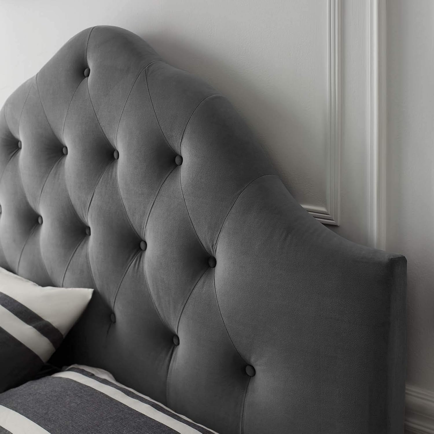 Modway Sovereign Twin Diamond Tufted Performance Velvet Headboard, Gray