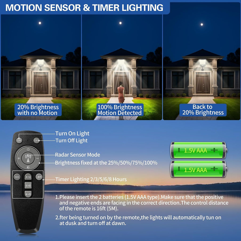 8000W Solar Street Light, Solar Street Lights Outdoor Waterproof IP67, Outdoor SolarLamp with Motion Sensor & Dusk to Dawn - Durable, Energy-Efficient SolarLighting for Garden, Yard, Driveway