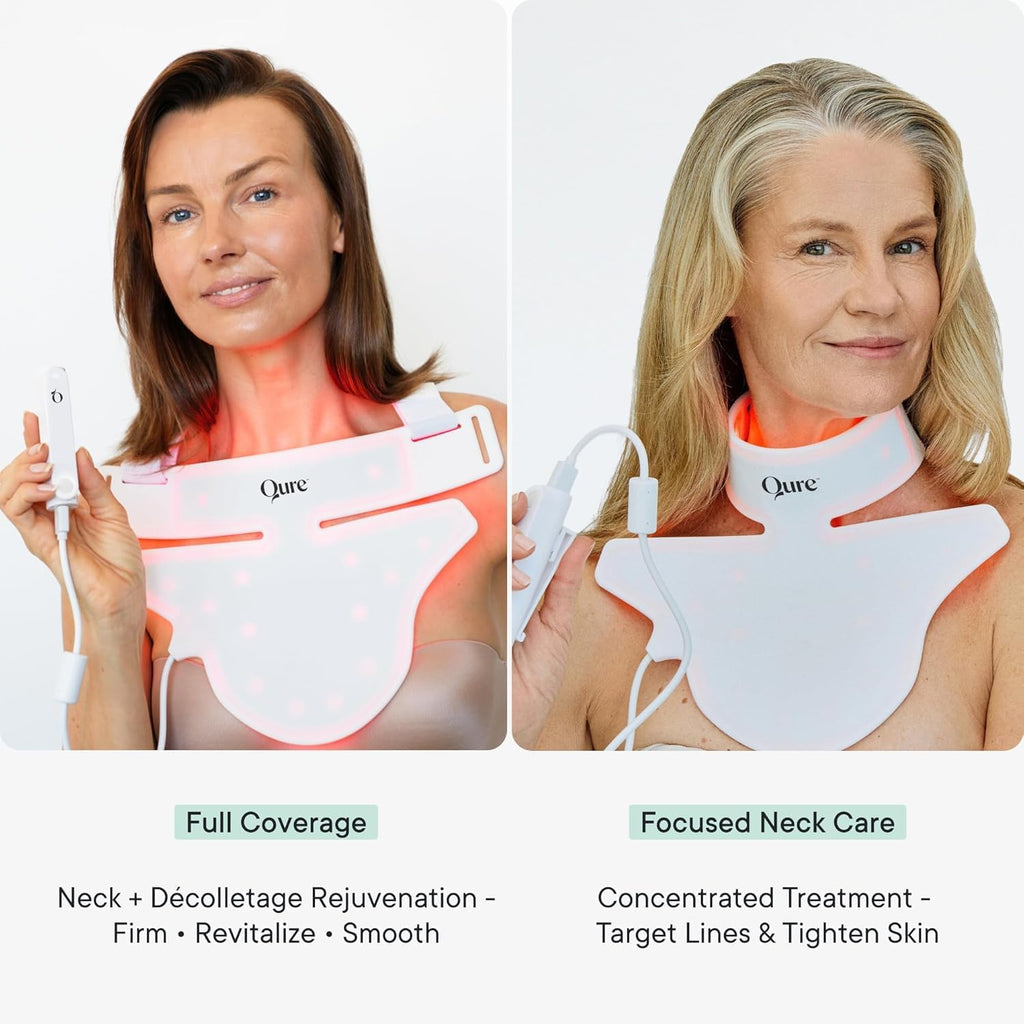 Qure Neck, Décolletage, Chest LED System, Red Light Therapy, 2 Wavelengths Red 633nm and Near-Infrared 830nm
