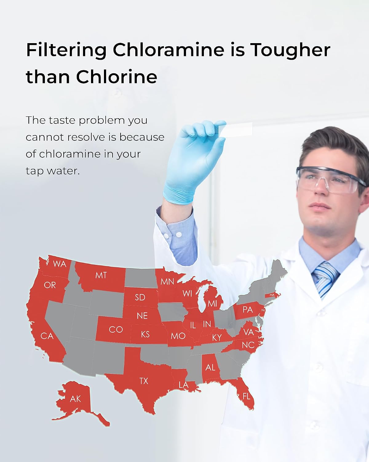 Waterdrop TSB-10-CM Under Sink Water Filter System Reduce Chloramine, Chlorine for CA, FL and Washington, D.C., Under Sink Water Filtration System with Brushed Nickel Faucet,NSF/ANSI 42 Certified
