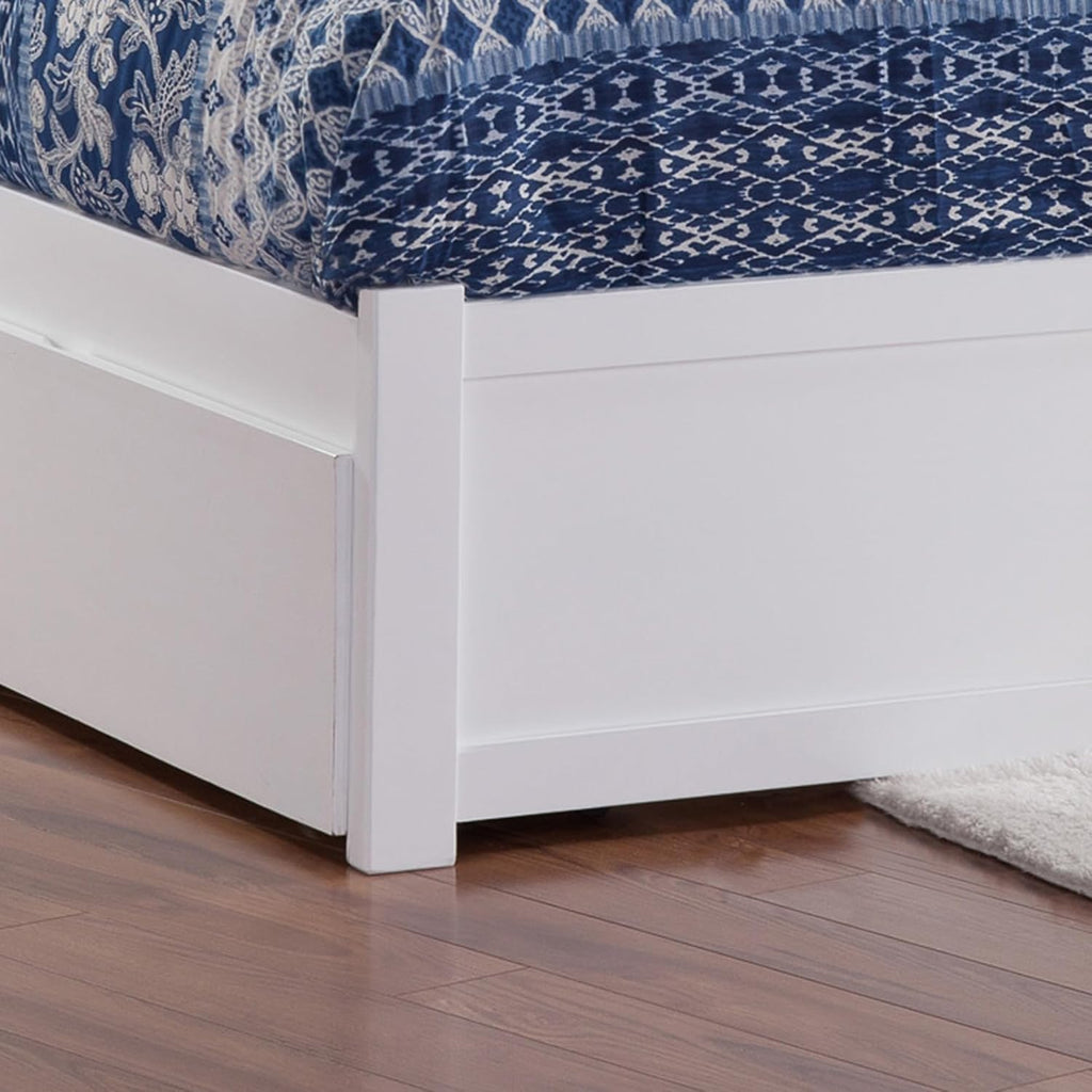 AFI, Nantucket King Platform Bed with Footboard & Twin XL Trundle, White