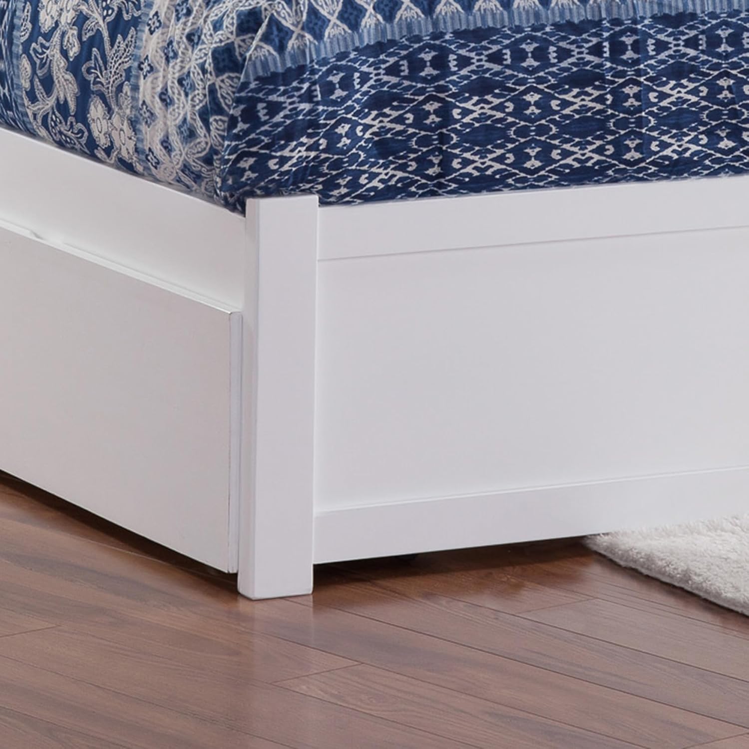 AFI, Nantucket King Platform Bed with Footboard & Twin XL Trundle, White