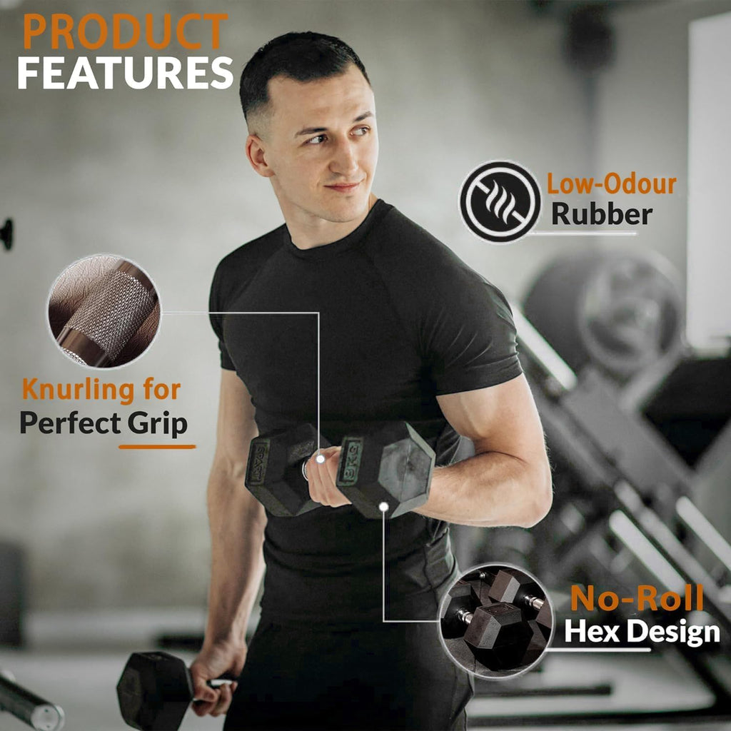 Black 350 lbs Hex Weight Dumbbells Sets with Rack10-50 lbs Rubber Exercise Dumbbell Free Weights for Home Gym Weight and Rack with Dumbbells Set 6 Pair