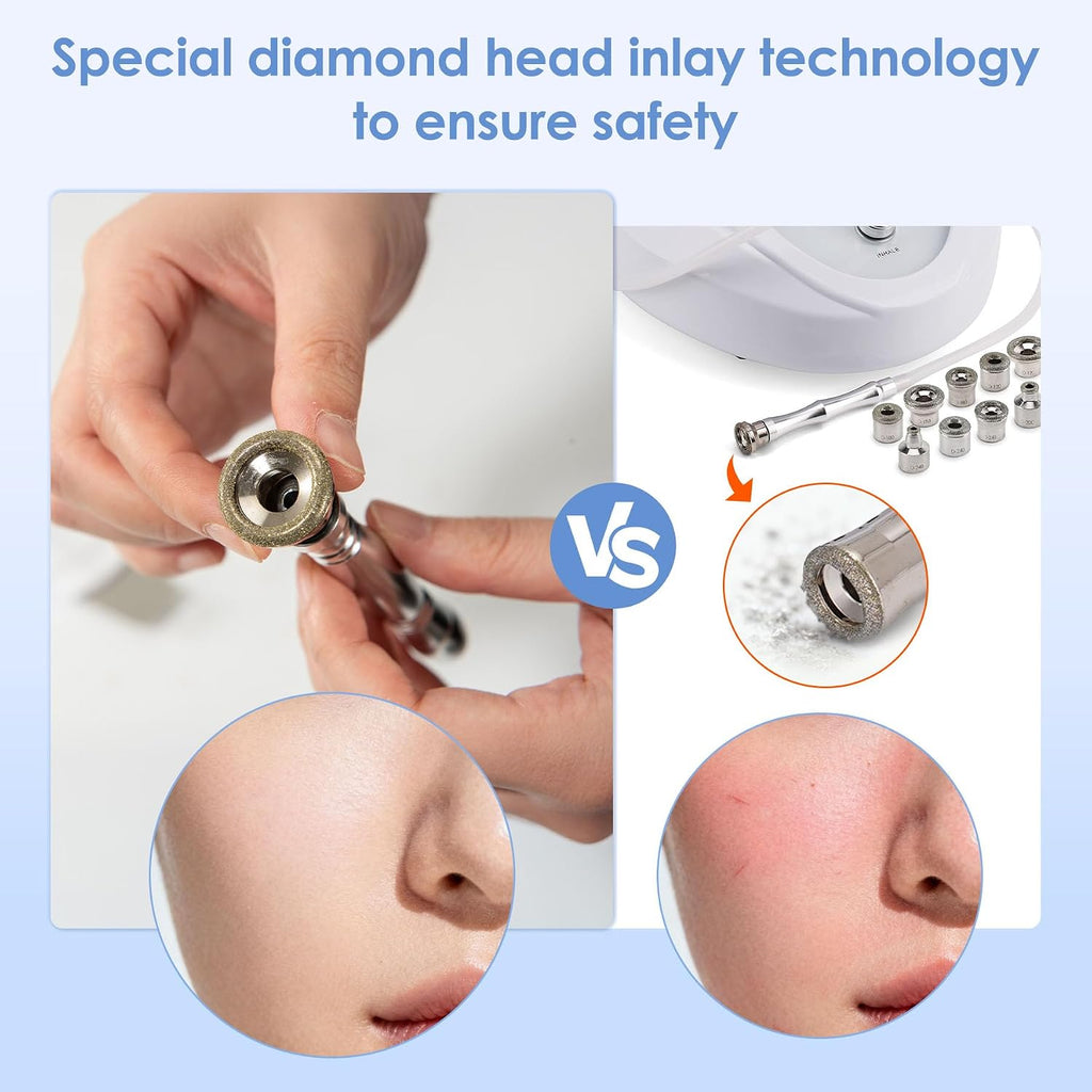 UNOISETION Diamond Microdermabrasion Machine Professional, Upgraded Adjustable 0-68cmHg Suction Power, Facial Dermabrasion for Exfoliation & Radiant Skin, Microdermabrasion Tool for Salon Skin Care