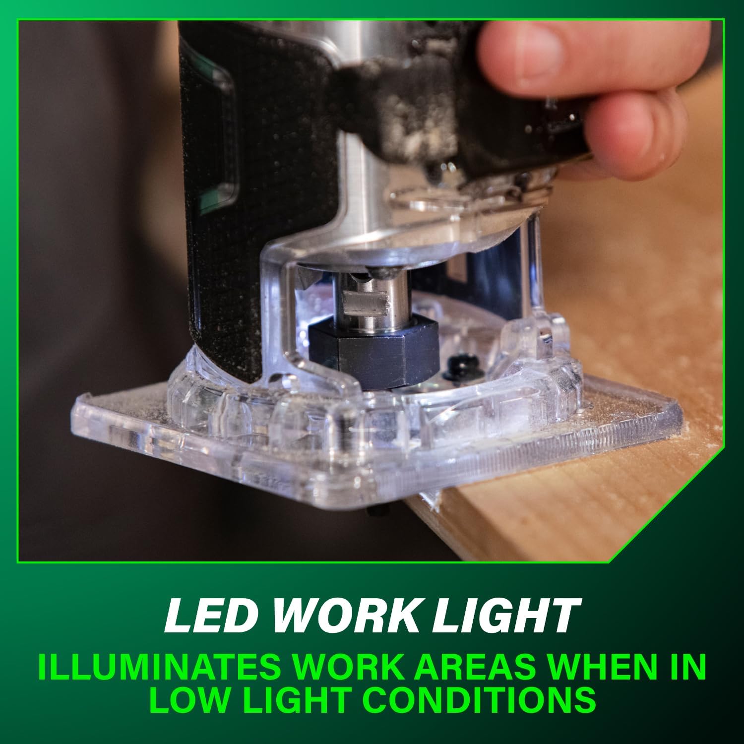 Metabo HPT 18V Cordless Trim Router, Variable Speed 10,000-30,000 RPM, Lightweight Router Design, 1/4-Inch and 3/8-Inch Collets, LED Work Light, Soft Start & Quick Brake, Tool Body Only, M1808DAQ4