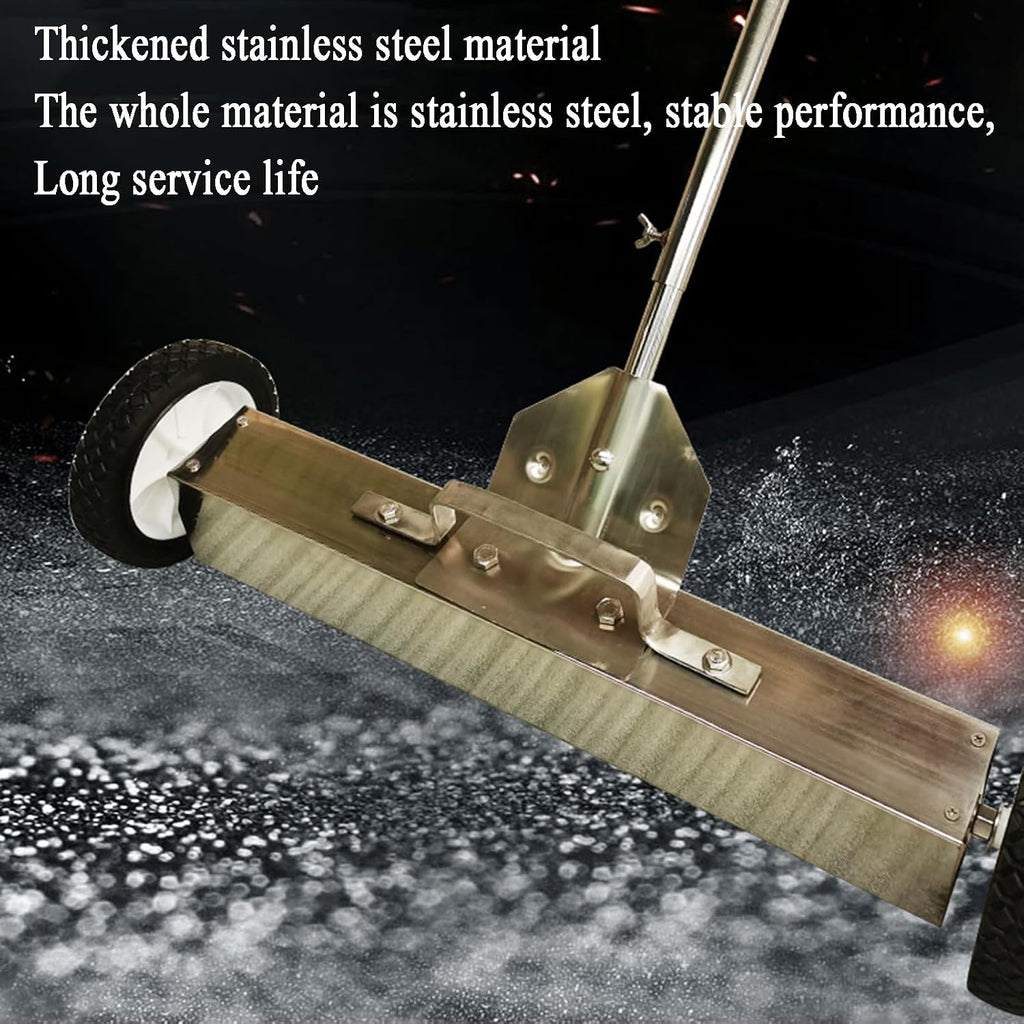 24' Rolling Magnetic Sweeper with Wheels, 1000 Gauss Heavy Duty Metal Pick Up, 33 Lb Telescoping Magnetic Pickup Tool, 35.4-55in Adjustable Rod, for Workshop