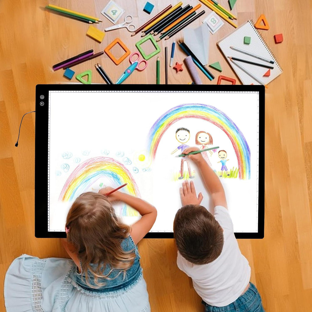 YINGWOND A1 Large Rechargeable Light Pad,Diamond Art Light Board with 3 Color Modes,6 Levels and Stepless Dimming,Battery Powered Light Box for Tracing,Diamond Painting,Drawing,Sketching