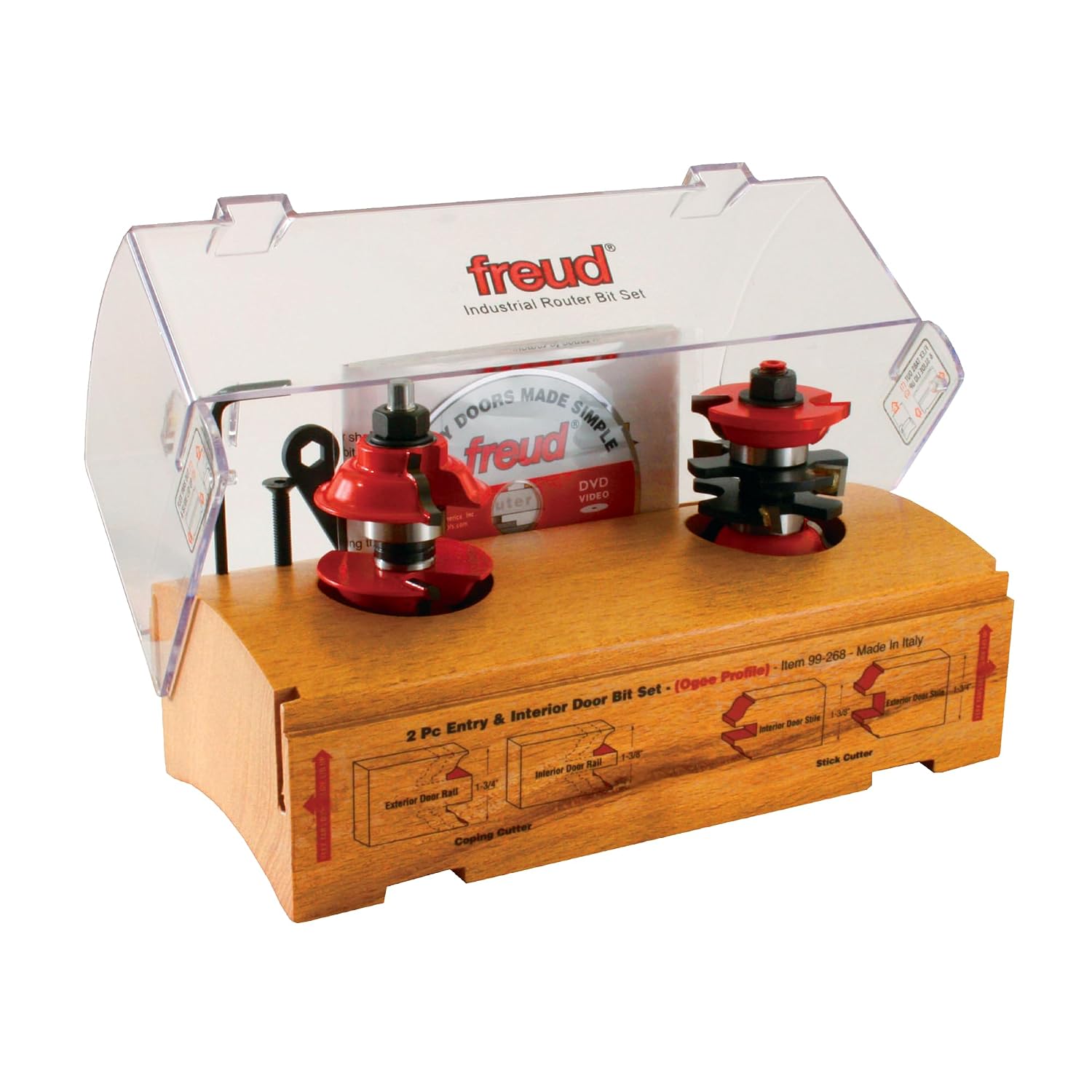 Freud 99-268: 1-7/8' (dia.) Entry & Interior Door Router Bit System with 1/2' shank, ogee profile