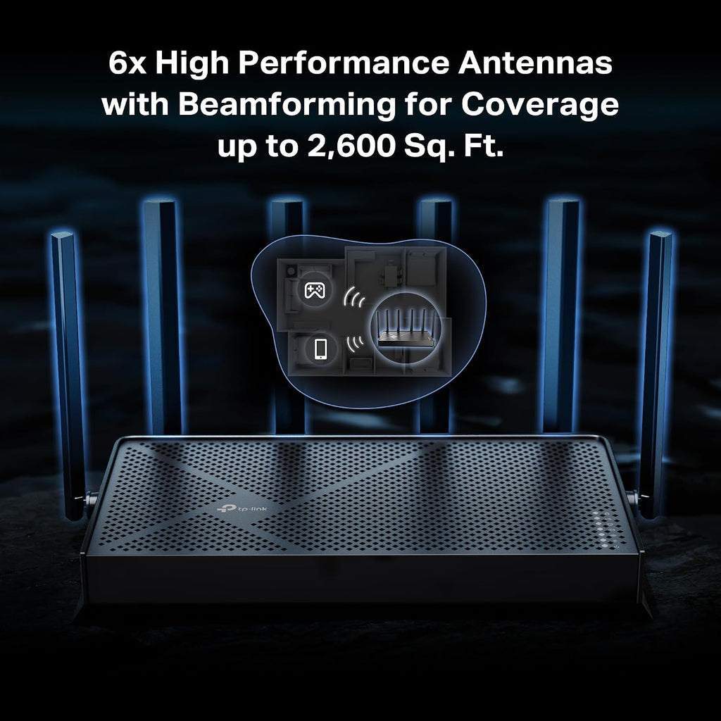 TP-Link Tri-Band BE9700 WiFi 7 Router (Archer BE600) – 10G Port, 2.5G Port, 3× 2.5G LAN, 320MHz Channel, Covers up to 2,600 sq. ft., 120 Devices, VPN, HomeShield Security