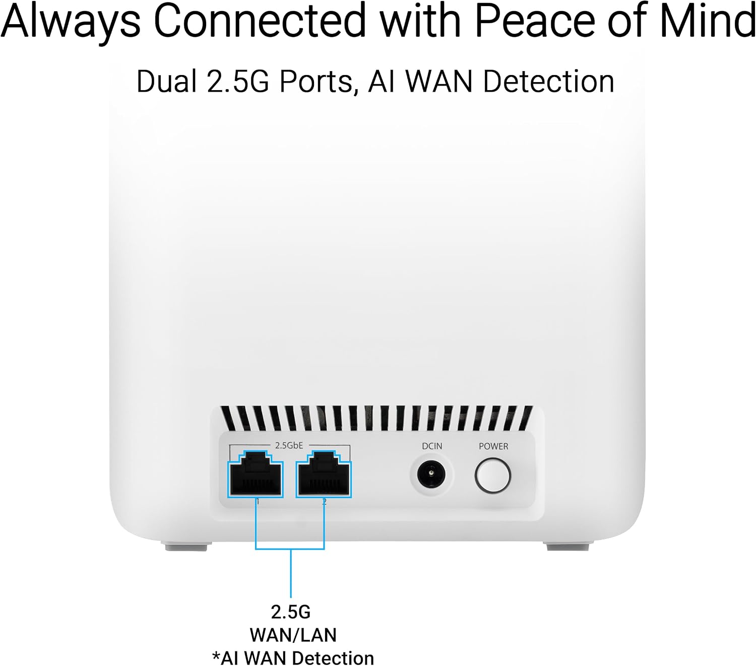 ASUS ZenWiFi BD4 (1-Pack) Dual-Band WiFi 7 Mesh, 3600 Mbps, 2450 sq. ft., Dual 2.5G Ports, Security and Parental Controls Included, Smart Home Master SSIDs
