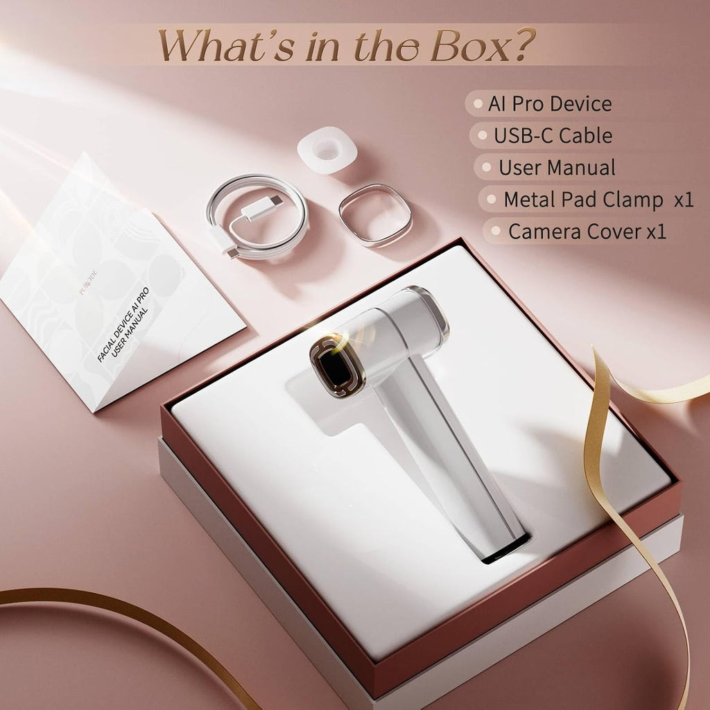 Microcurrent Facial Device with Red Light Therapy for Anti-Wrinkle, Firming, Lifting, Enhanced Absorption, AI-Powered Customized Facial Massager with HD Skin Analysis Camera