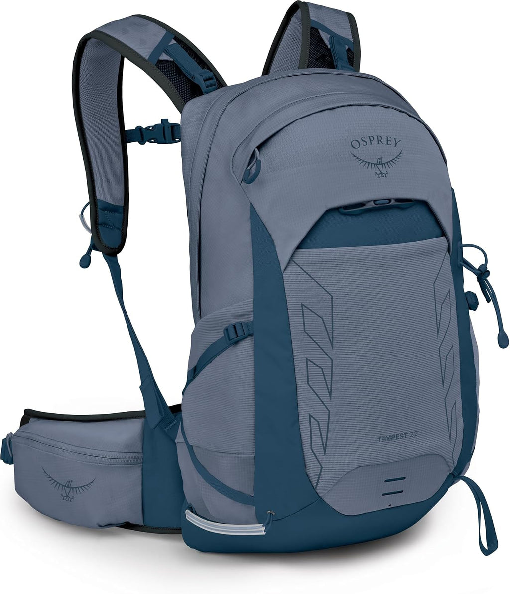 Osprey Tempest 22L Women's Lightweight Hiking Backpack - Small Daypack for Travel & Camping, Anchor Blue/Atlas, Extended Fit