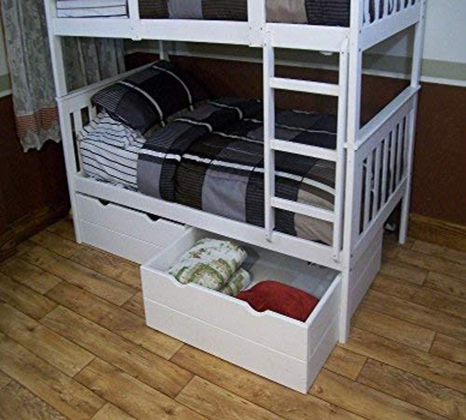 A & L Furniture 2 Piece Bed Drawers, Twin, White
