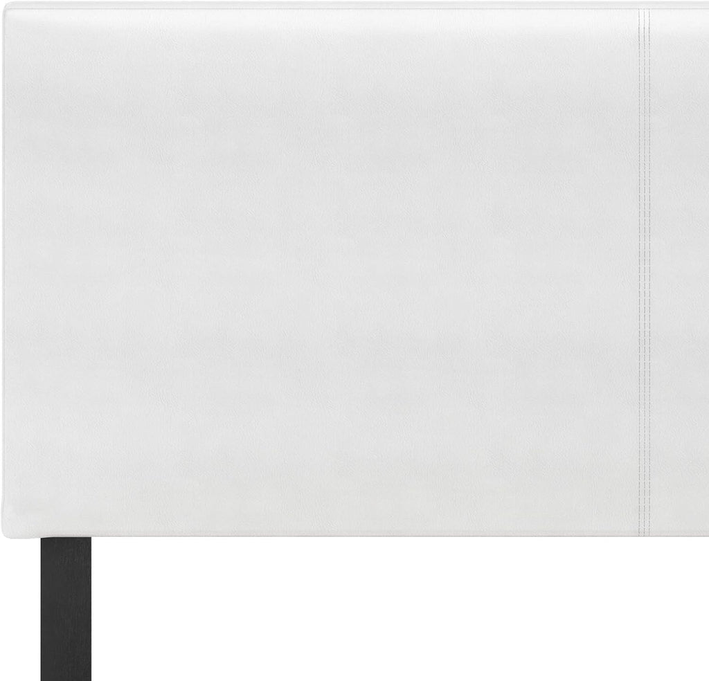 FURINNO Pessac PU Leather Upholstered Platform, Queen, White,FB19821QWH