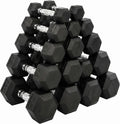 Dumbbell Set 15 lb-550 lb, Rubber Hex Free Weights Without Rack, Heavy-Duty Home Gym Equipment for Strength Training, Muscle Building and Full Body Workouts