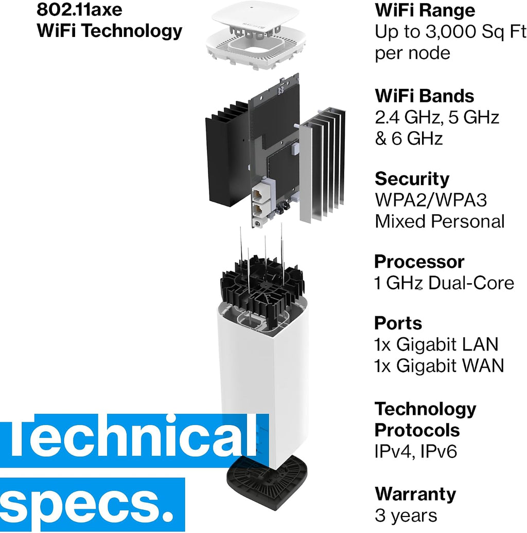 Linksys Velop Pro 6E WiFi Mesh System | Two Cognitive Mesh Tri-Band routers with 5.4 Gbps (AXE5400) Speed | Whole Home Coverage up to 6,000 sq ft | Connect 200+ Devices | 2Pk MXEC622 | 2023 Release