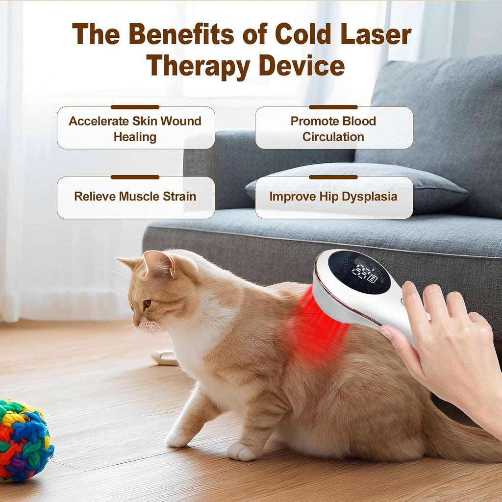 LLLT Cold Laser Therapy Device, Handheld Red Light Therapy for Dogs Cats Pets, Arthritis Human/Pet Pain Relief, Muscle & Joint Healing for Daily Home Use