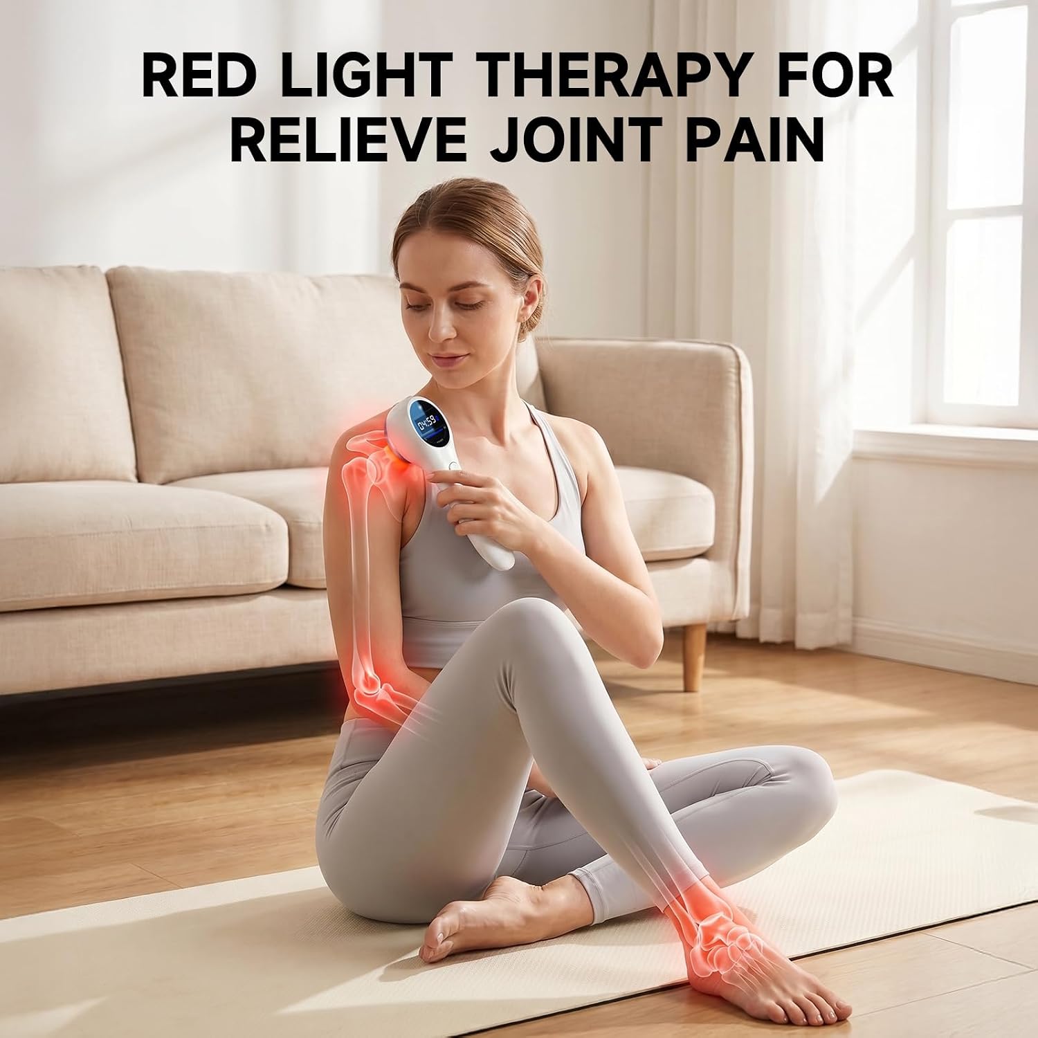 Holsn Red Light Therapy Infrared Light Tharepy, Red Light Device for Body Pain Relief, Joint, Muscle & Tissue 14 * 650nm + 3 * 808nm