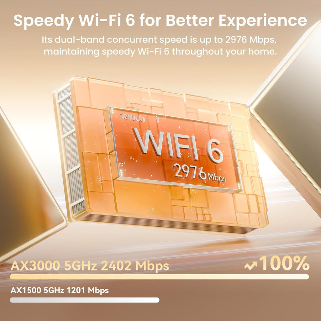 Tenda AX3000 WiFi 6 Mesh System Nova MX12– Whole Home Mesh WiFi Coverage up to 7,000 sq. ft., Dual-Band WiFi Mesh Network for 160+ Devices, Fast & Stable, Replaces Wireless Router (3-Pack)