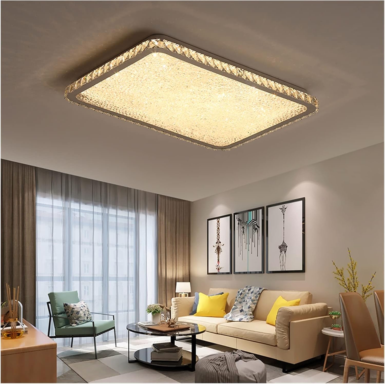 BayDe LED Modern Chandelier Lamp, Modern Crystal Chandelier Lighting Lustre Cristal Circular Square Chandeliers Ceiling Lustres De Cristal Luminarias,Modern LED Chandelier, Wall Lamps
