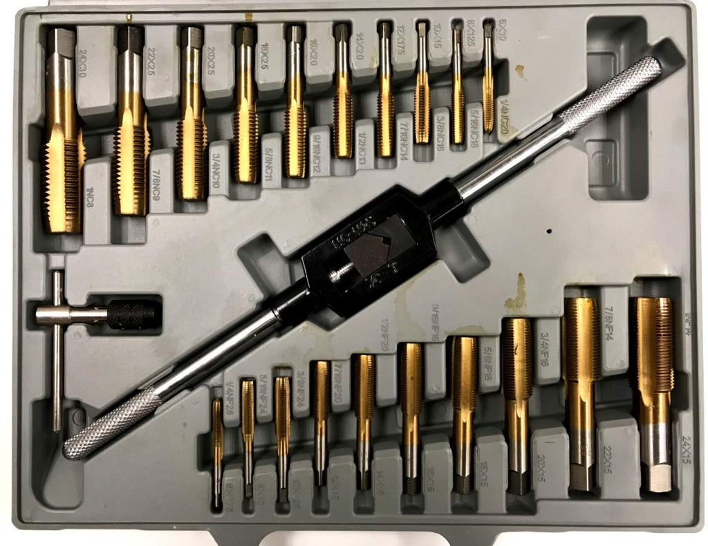 HHIP 1011-0003 45 Piece Tap & Die Set, 1/4-1 Inch - Tin Coated