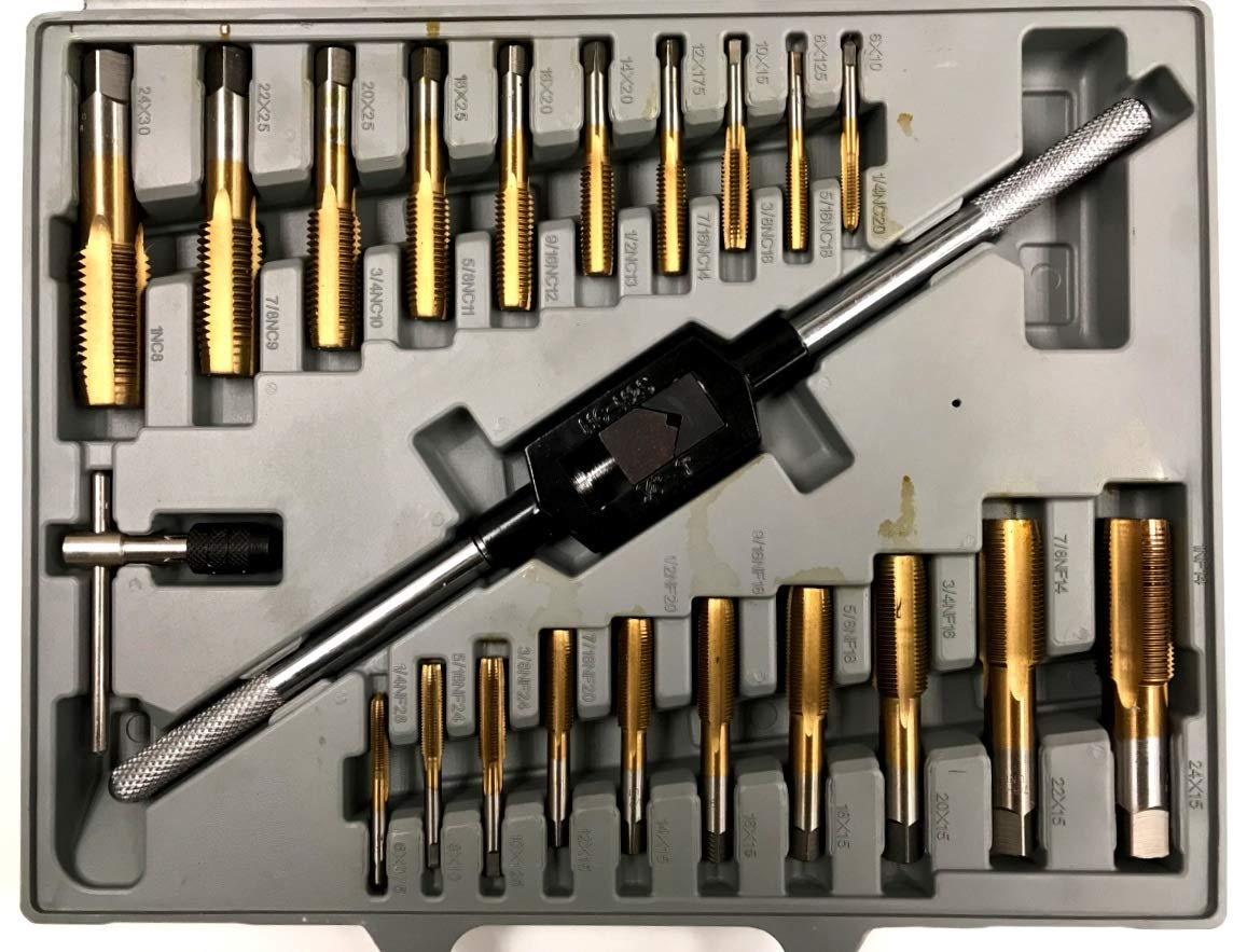 HHIP 1011-0003 45 Piece Tap & Die Set, 1/4-1 Inch - Tin Coated