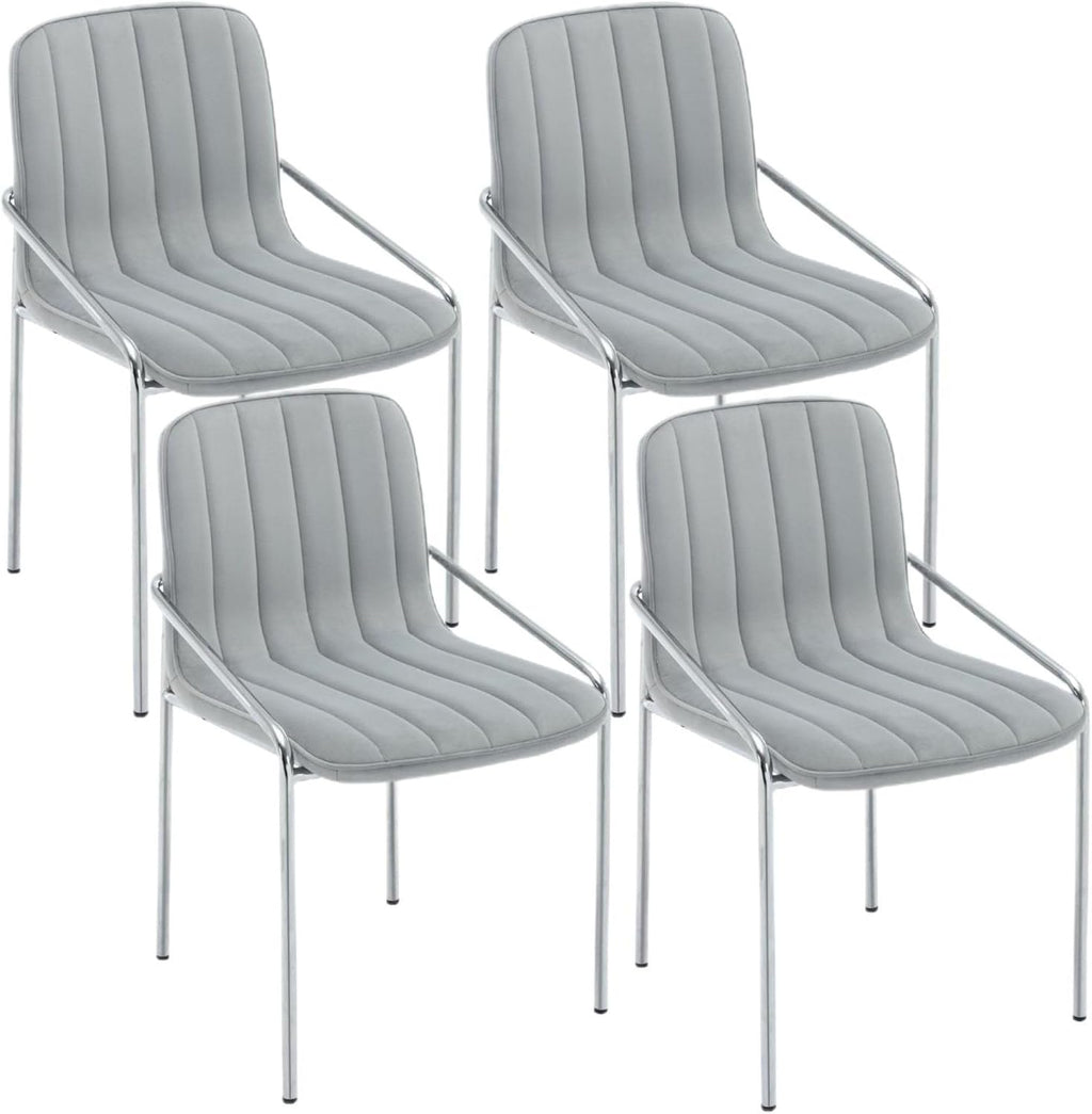 Luxury Velvet Dining Chairs with Swivel Function and Metal Legs Set of 2 (Grey + Black) Ideal for Living Room or Bedroom (Classic Style Set of 4)