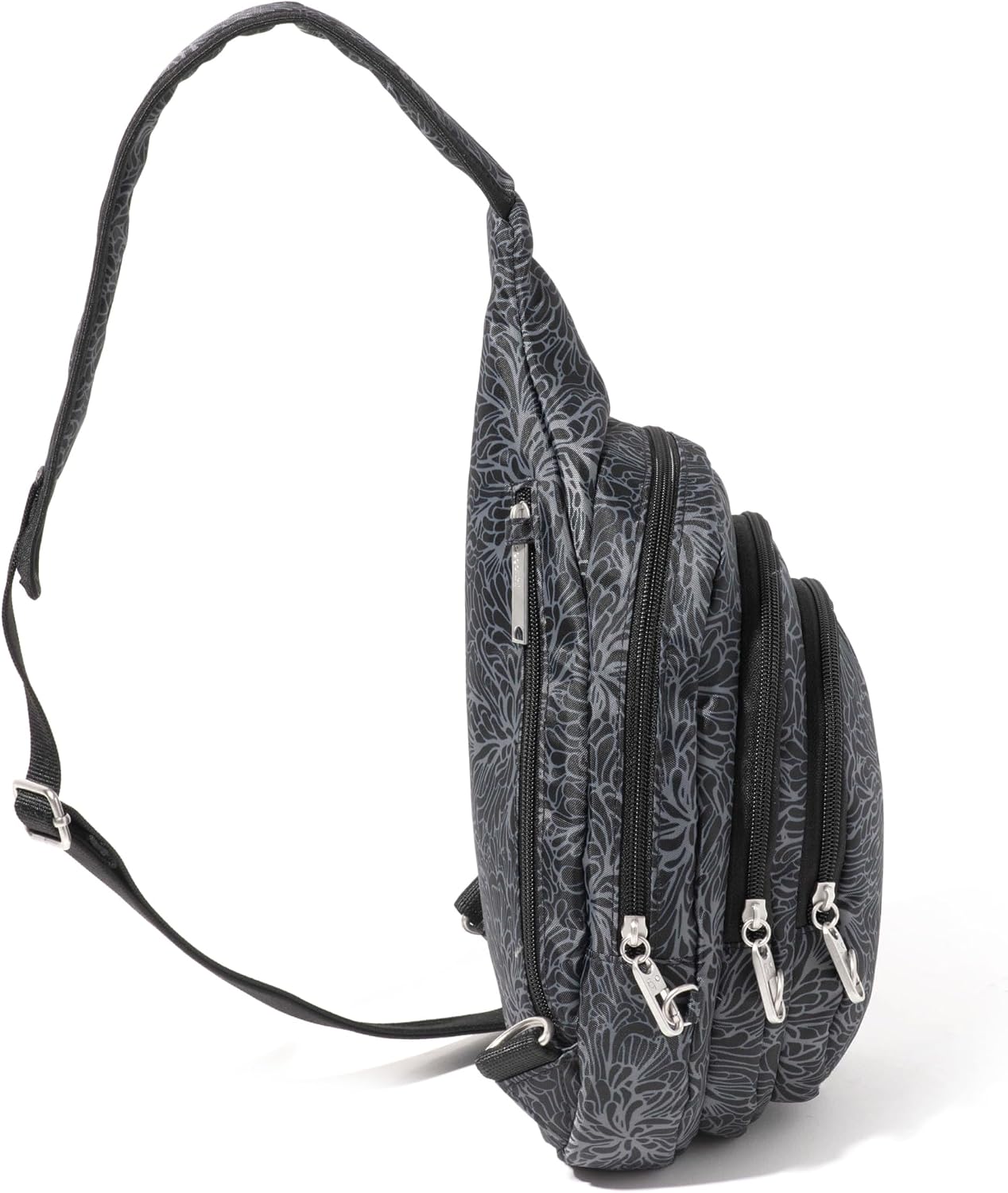 Baggallini Securtex® Anti-Theft Multi Zip Sling - Lightweight 8.6'x15.2' Travel Bag with Locking Zippers & RFID Protection