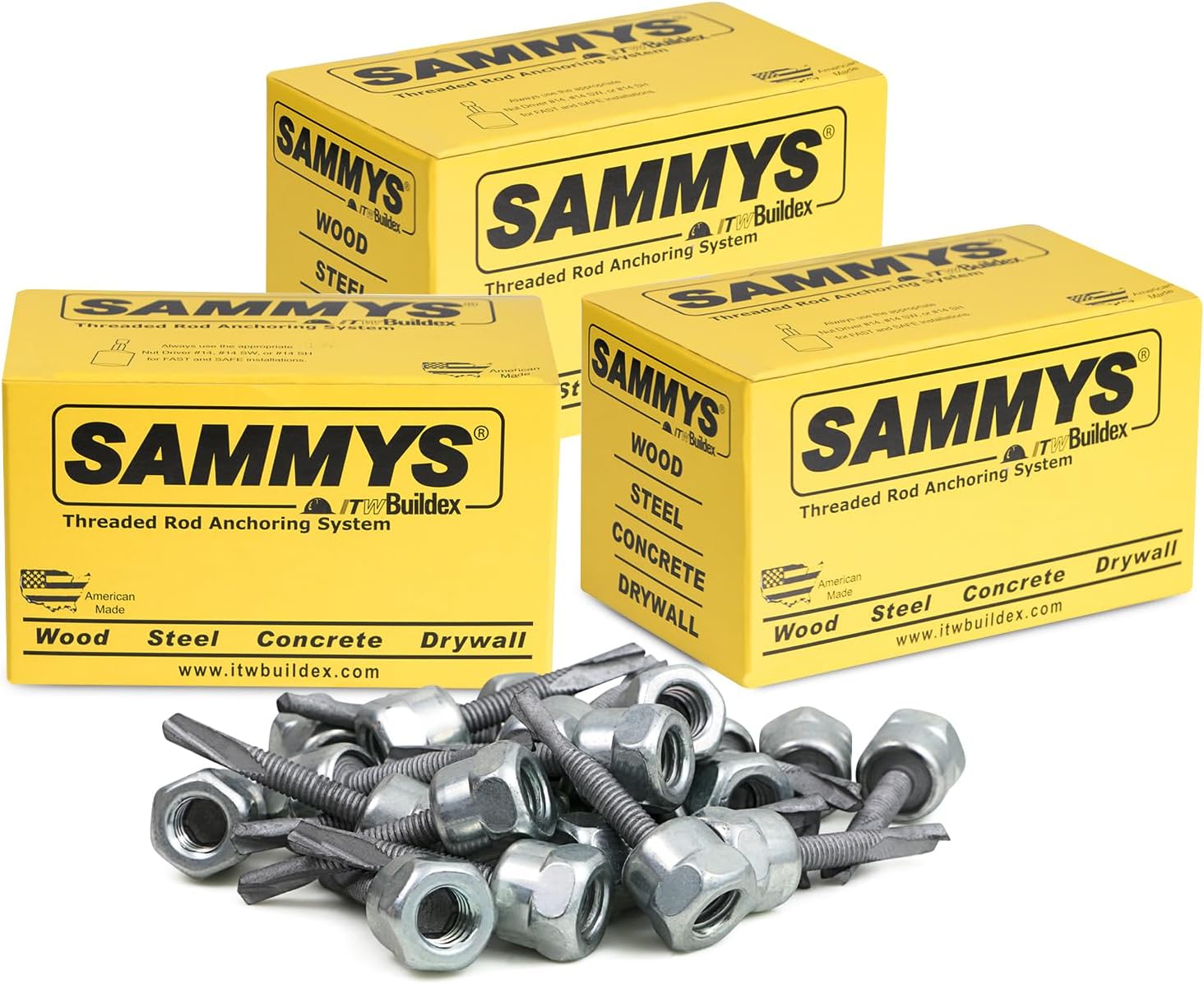 Everflow Sammys 8039957-75 DSTR 516 3/8 Inch Screw Vertical Threaded Rod Anchor Designed for Steel Structure, Steel, Electro-Zinc, Corrosion Resistance, 5/16-18 x 1-1/4 Inch Screw Length (Pack of 75)