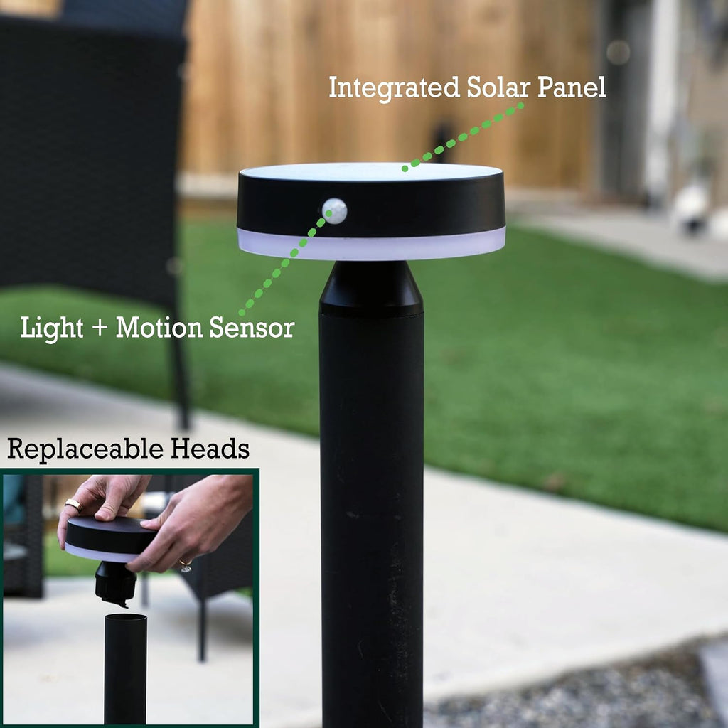 20' Solar Landscape Lights - Outdoor Solar Lights for Yard - PIR Sensor & Two Light Modes - 50lm & 400lm - Rechargeable Battery Last Up to 55 Hours - 3000K - IP44 Weather Resistant - 4 Pack
