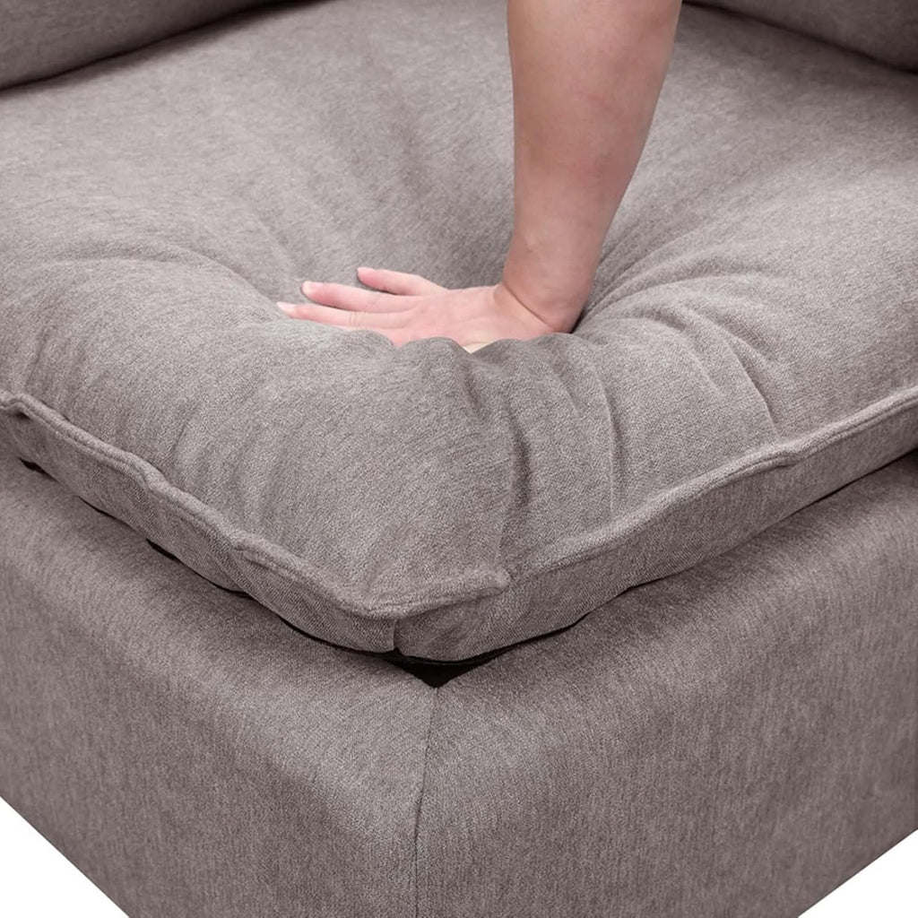 Daesar Love Seat Couches, Wood Frame, Light Grey Fabric Sofa Furniture for Small Space, Living Room, Bedroom, Studio, Apartment