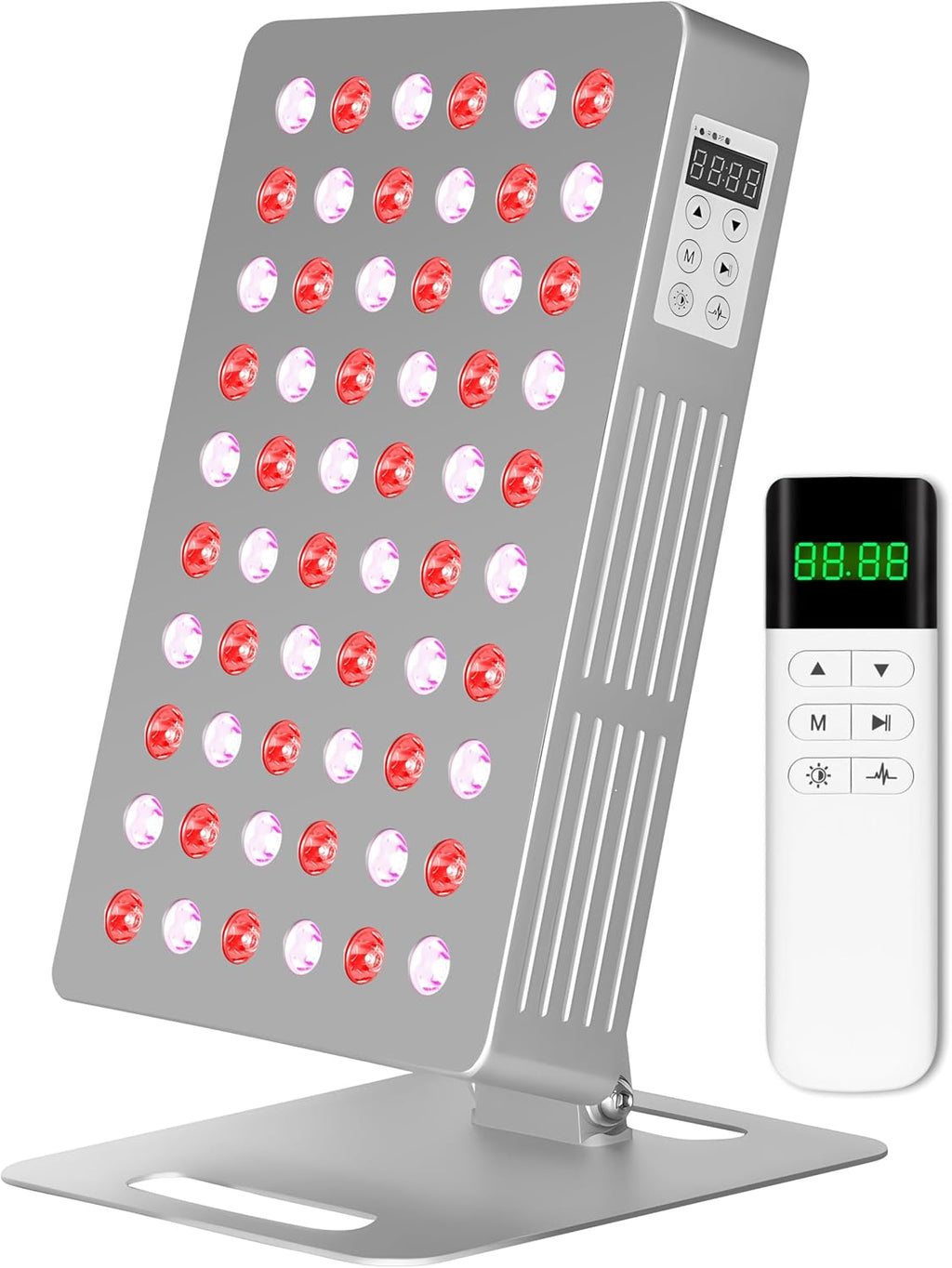 Red Light Therapy for Body 5 Wavelengths, Near Infrared Light Panel Therapy LED Light Face Panel, Desktop Small Home High Power Multi Wave Red Light Therapy Panel, 1-999Hz Adjustable Pulse