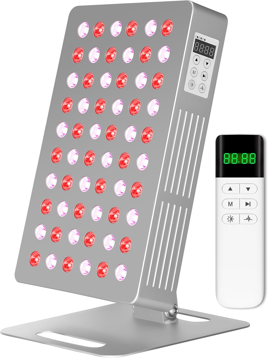 Red Light Therapy for Body 5 Wavelengths, Near Infrared Light Panel Therapy LED Light Face Panel, Desktop Small Home High Power Multi Wave Red Light Therapy Panel, 1-999Hz Adjustable Pulse