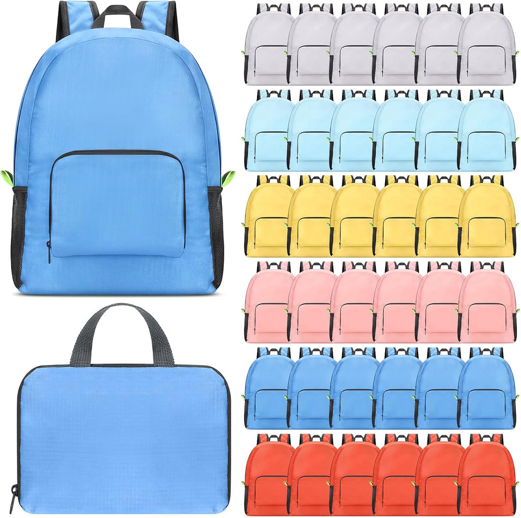 Eccliy 50 Pack Backpacks Bulk 17 Inches Back Pack Basic Backpack for Adult Lightweight Outdoor Travel Bookbags(6 Soft Color)