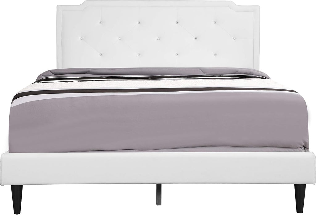 Glory Furniture Deb Upholstered Bed, Full, White