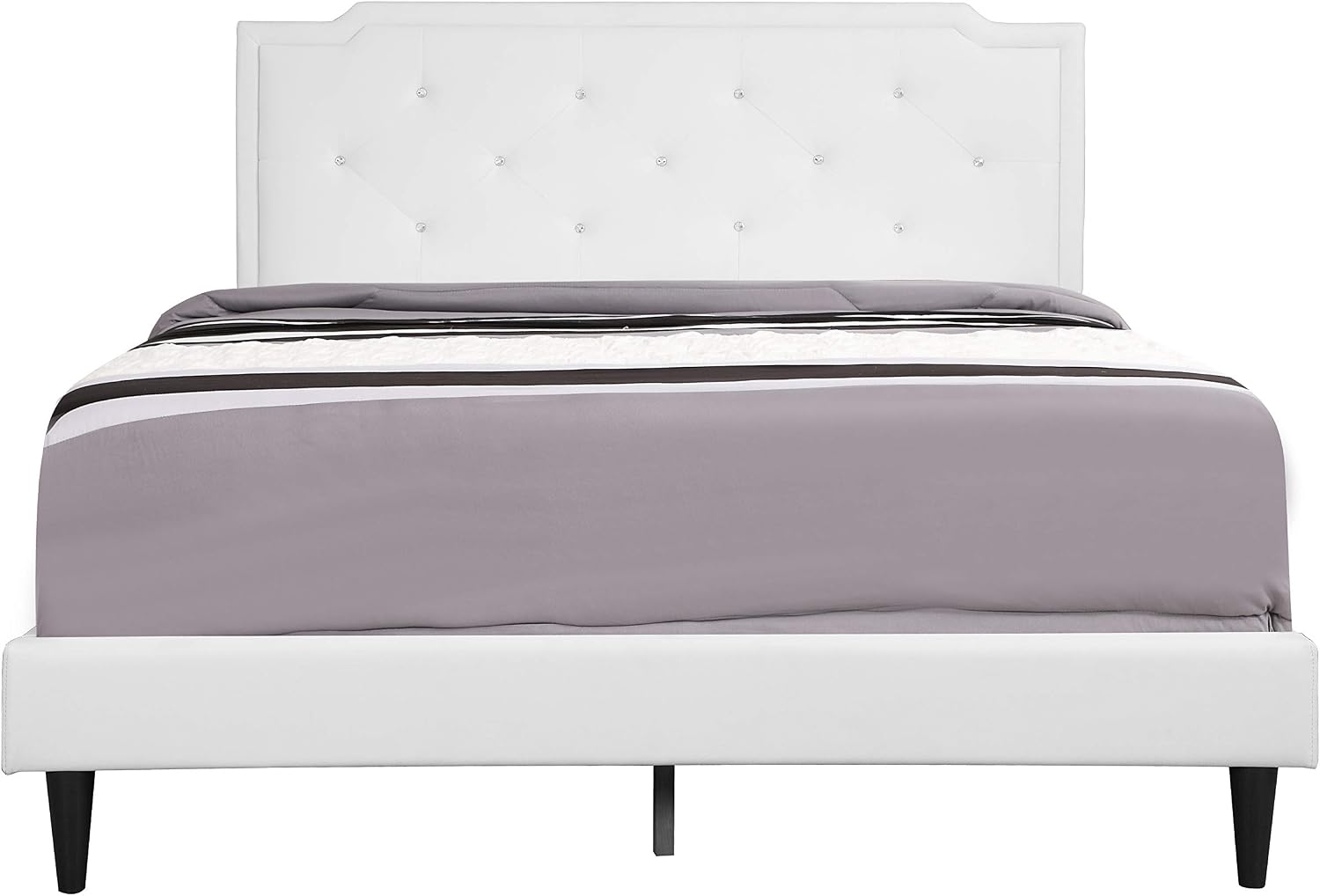Glory Furniture Deb Upholstered Bed, Full, White
