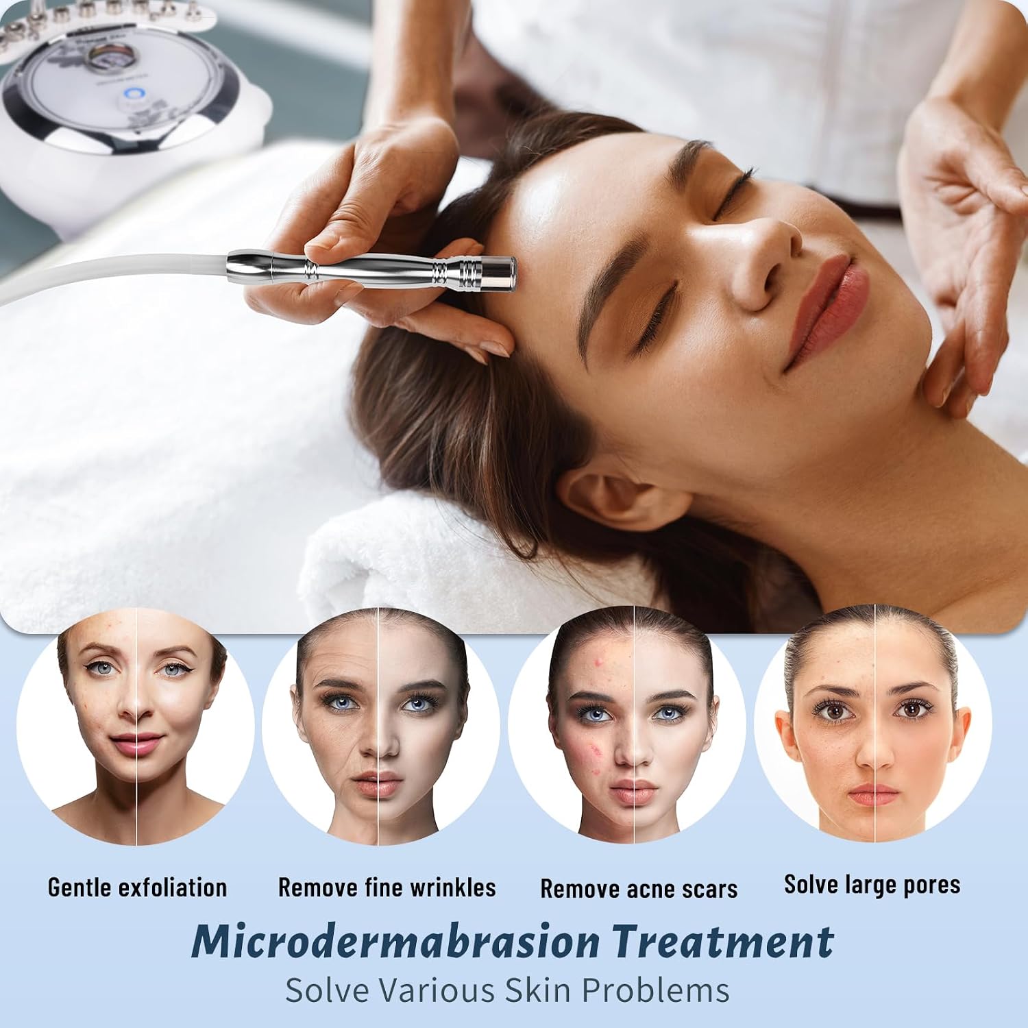 3 in 1 Diamond Machine, Yofuly 65-68cmHg Suction Power Professional diamond Equipment for Facial Skin Care