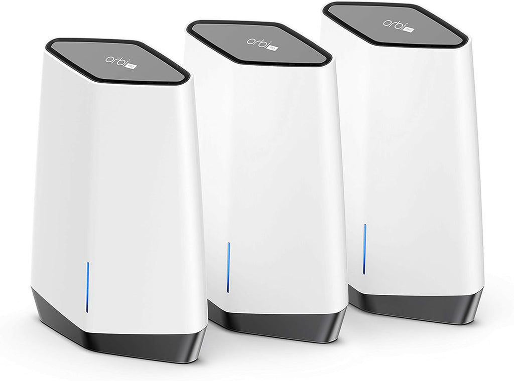 NETGEAR Orbi Pro WiFi 6 Tri-Band Mesh System for Business or Home (SXK80B3) - Router with 2 Satellite Extenders | 4 SSIDs, VLAN, QoS | Coverage up to 9,000 sq. ft., 80 Devices | AX6000 (Up to 6Gbps)