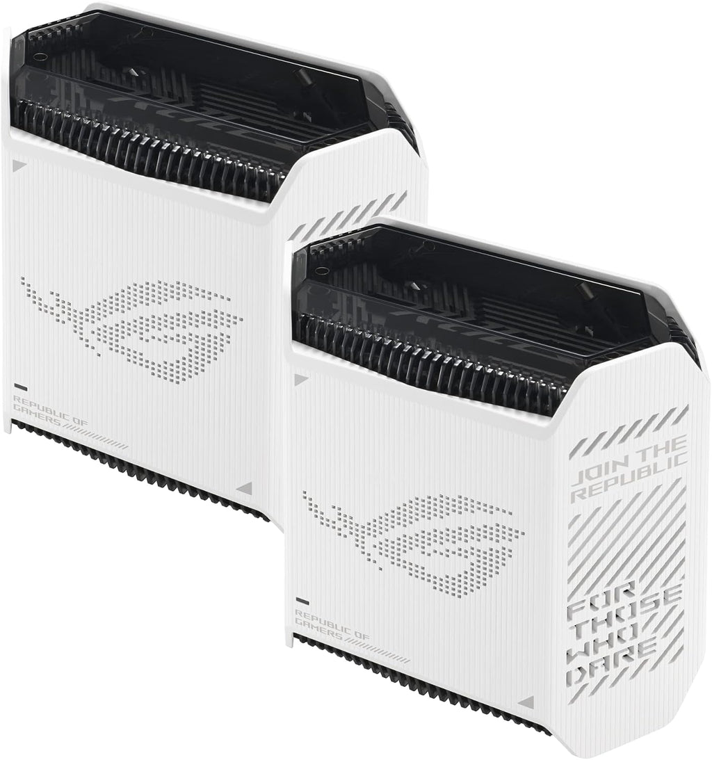 ASUS ROG Rapture GT6 (2PK) AX10000 Tri-Band WiFi 6 Gaming Mesh System, Covers up to 5,800 sq ft, 2.5 Gbps Port, Triple-Level Game Acceleration, UNII 4, Free Lifetime Internet Security, Moonlight White