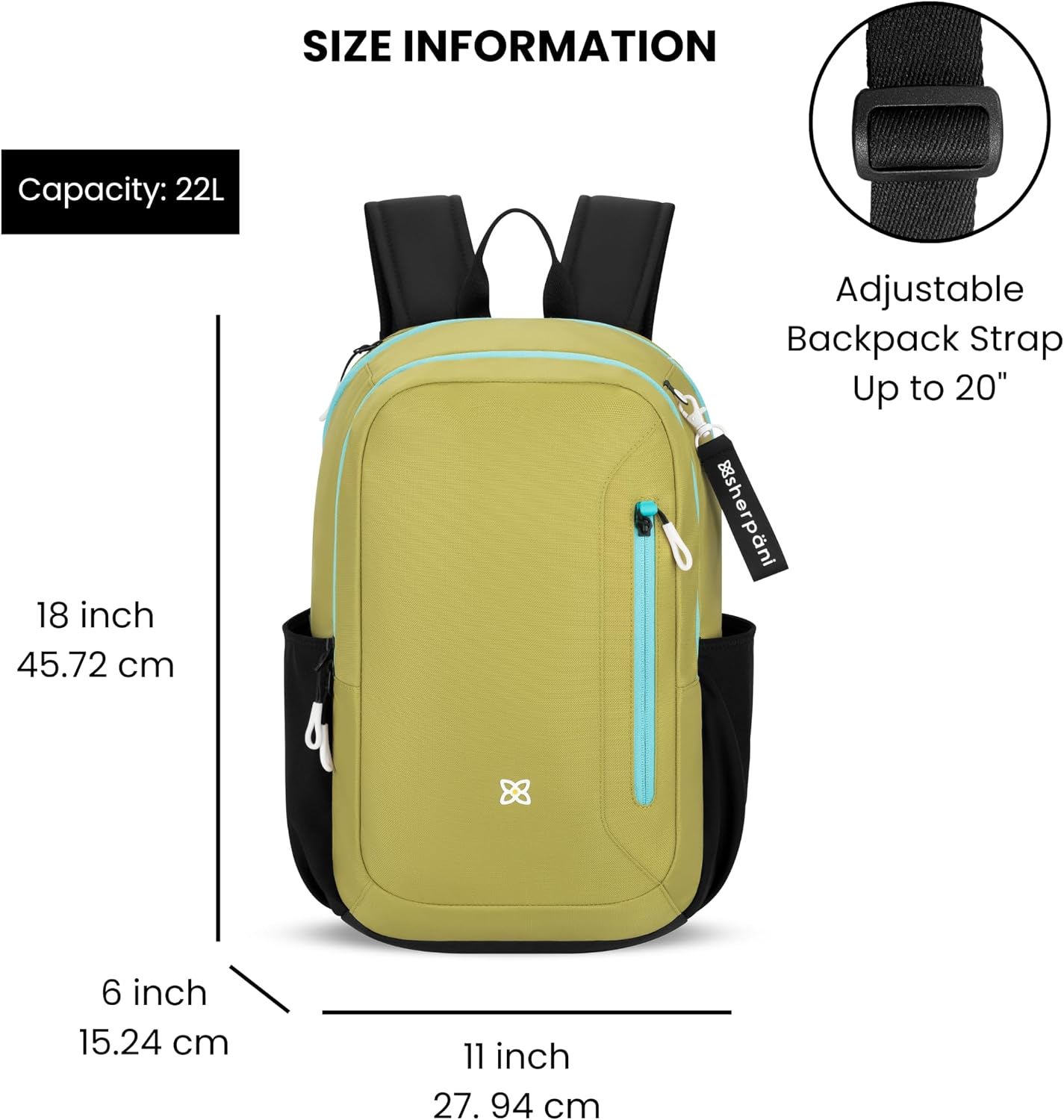 Sherpani Getaway, Casual Daypack Backpacks, Laptop Backpack, 22L Travel Backpack for Women, Travel Gift, Fits 15'' Laptop, RFID Protection (Alchemy)