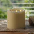 Luminara Tri-Flame Flameless LED Candle, Ivory 5.8' x 5.7', Moving Flame Real Wax Home Decor Battery Operated Emergency Light, Religious Ceremony Safe