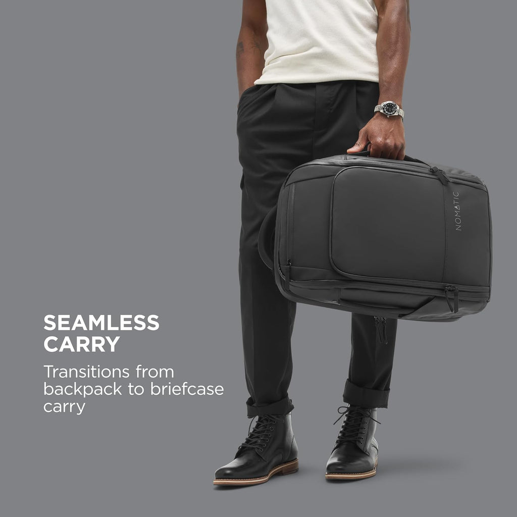 NOMATIC 20L Travel Pack - Mens Travel Backpack - Expandable to 30L - Water Resistant Daypack - TSA-Ready - Lightweight Business Traveling Backpack for Men - 16' Laptop Compartment