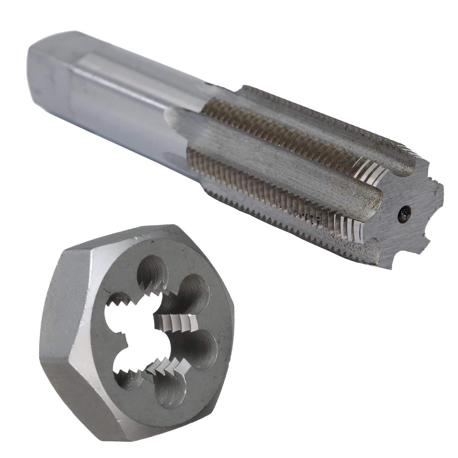 Drill America 1-1/2'-8 UNS Tap and Die Kit, HSS Plug Tap and Carbon Hex Die
